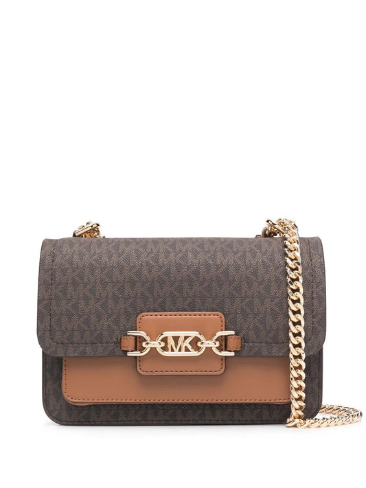 Michael Kors logo-print front-flap leather shoulder bag