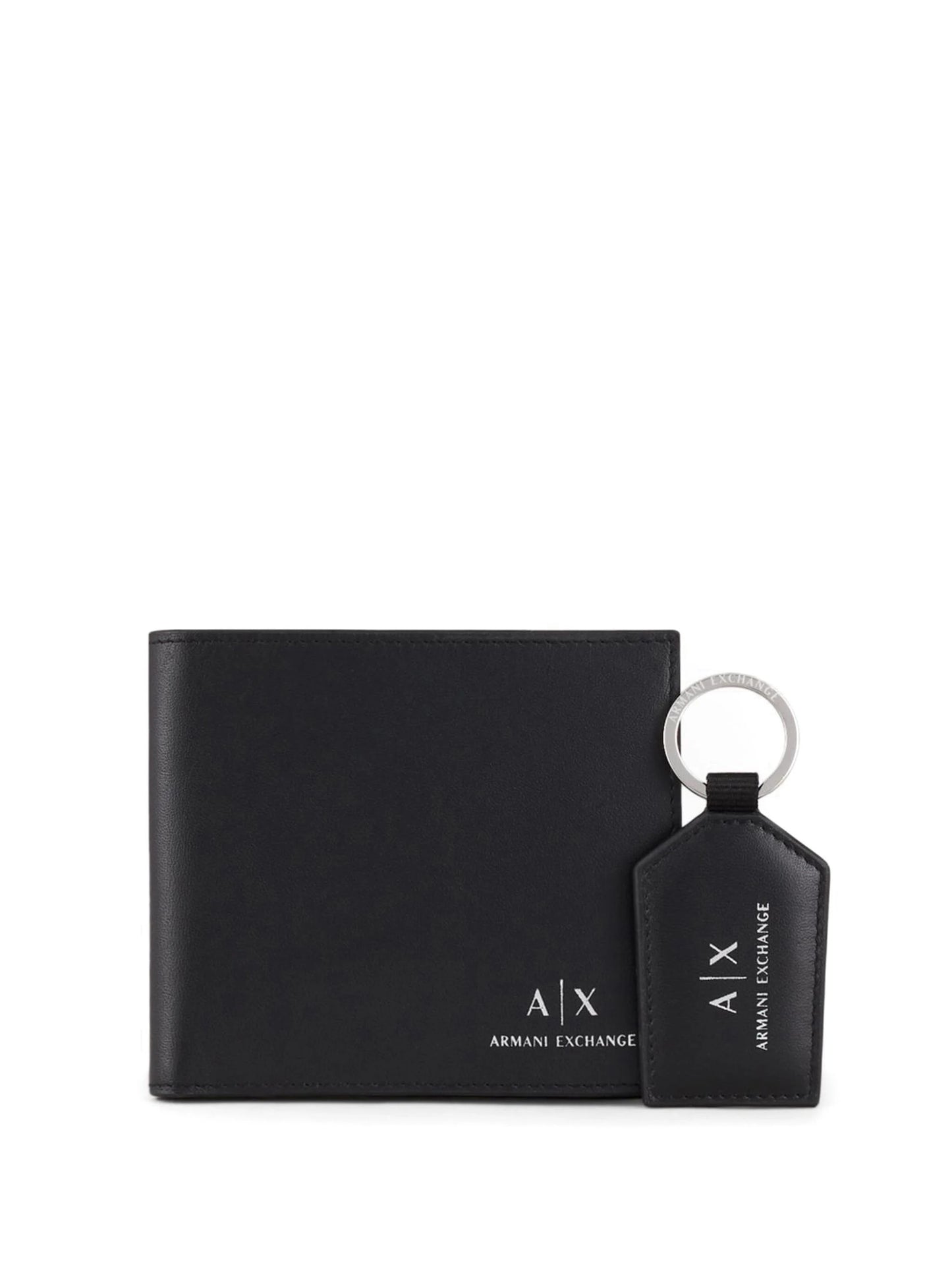 Armani Exchange Logo-stamp wallet & keyring set