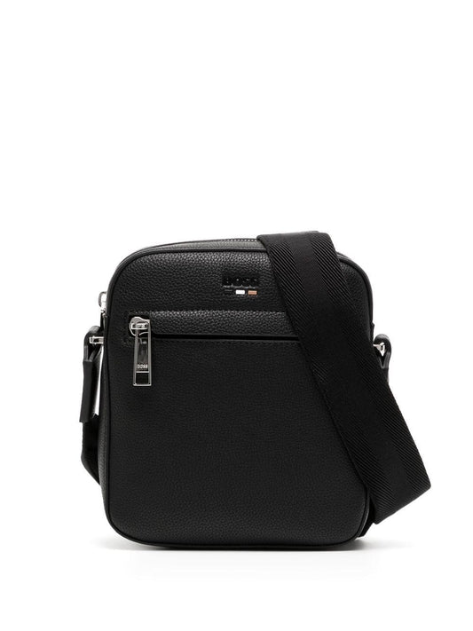 Boss logo-debossed messenger bag