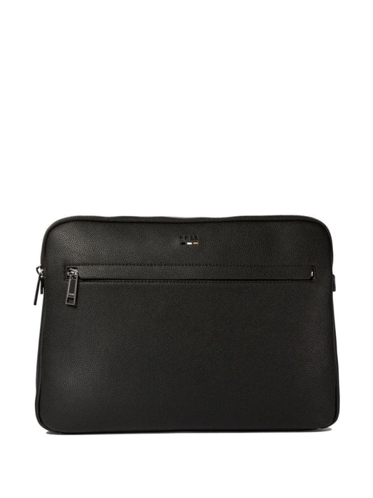 Boss logo-debossed laptop bag