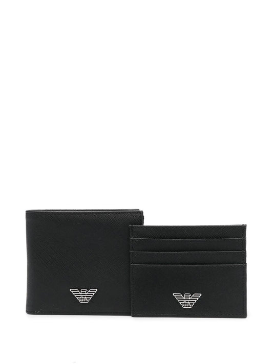 Emporio Armani logo-plaque wallet set