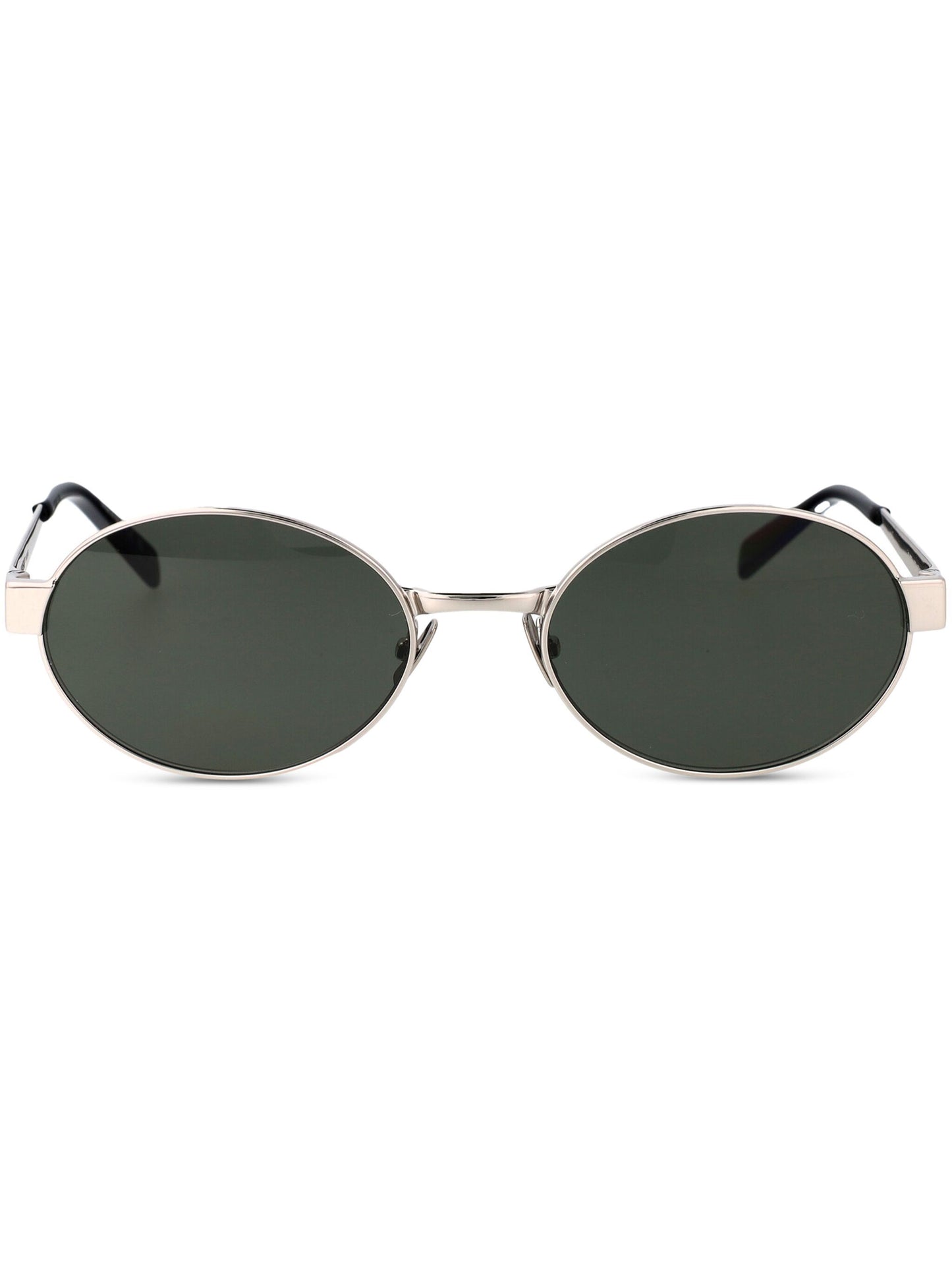 Saint Laurent Logo-engraved oval-frame sunglasses