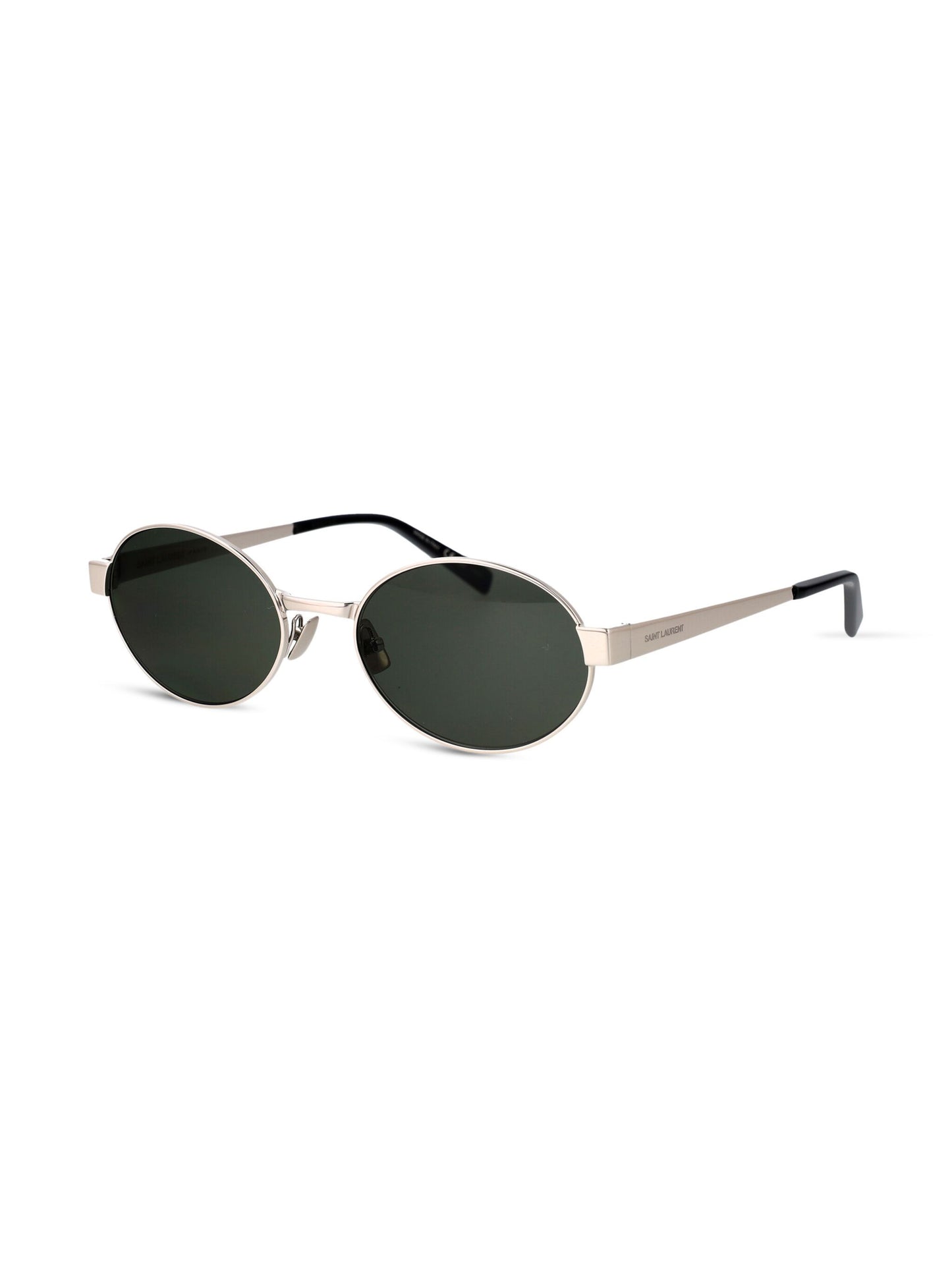 Saint Laurent Logo-engraved oval-frame sunglasses