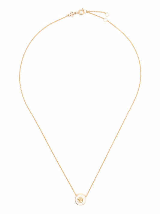 Tory Burch logo pendant gold-tone necklace