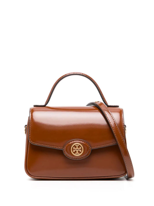 Tory Burch Robinson logo-plaque leather shoulder bag