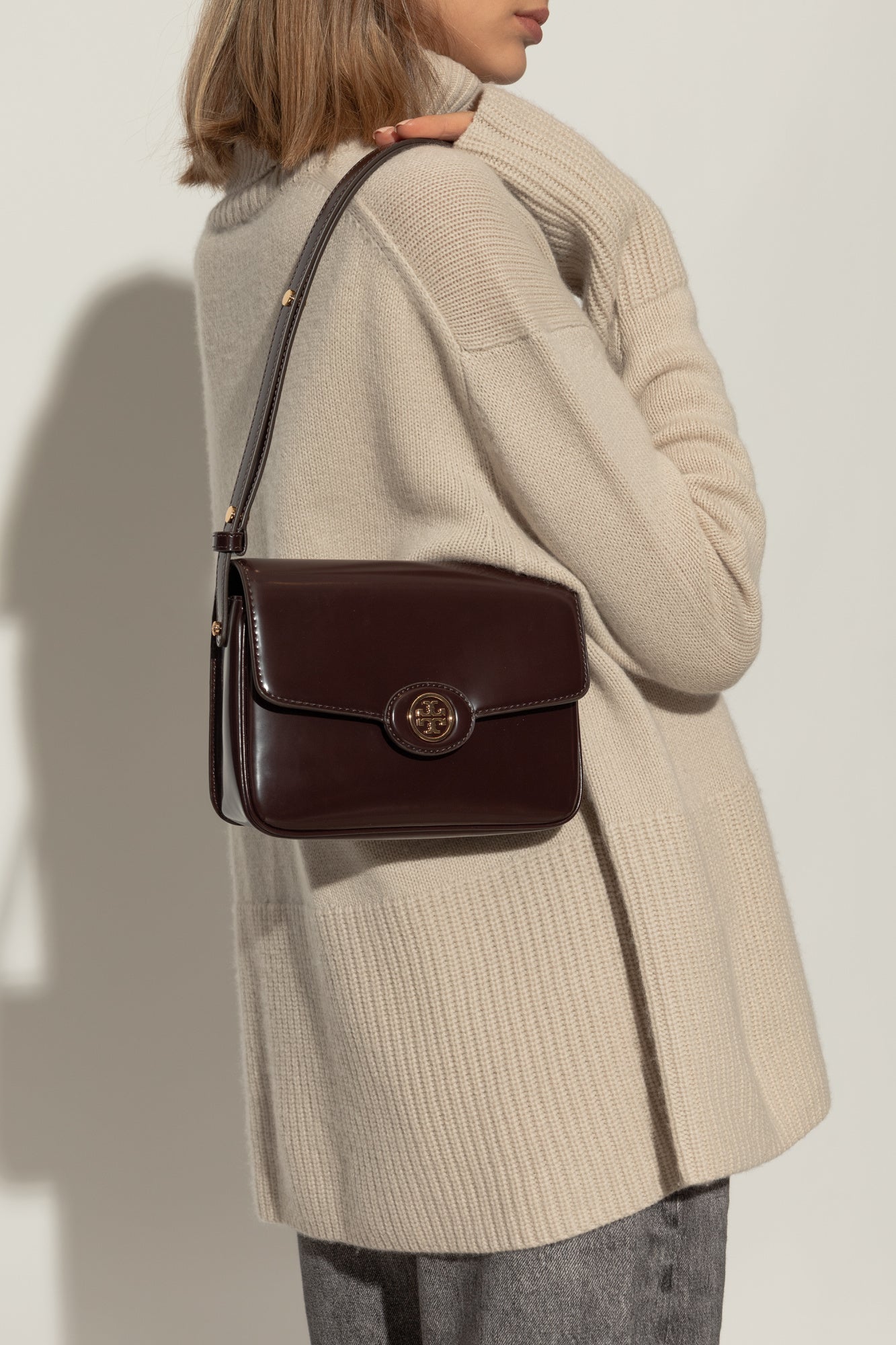 Tory Burch Crosshatched leather shoulder bag