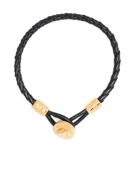 Versace Medusa Biggie braided leather bracelet