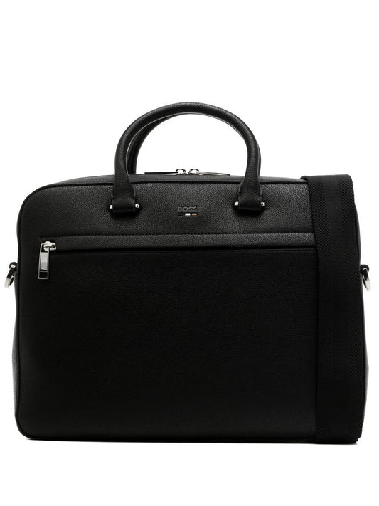 Boss embossed-logo laptop bag